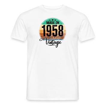 Vintage Made in 1958 Geburtsjahr 1958 Geburtstag - Männer T-Shirt - Weiß - Vorne - AI Model Male 178 dark (178cm)