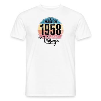 Vintage Made in 1958 Geburtsjahr 1958 Geburtstag - Männer T-Shirt - Weiß - Vorne - AI Model Male 178 dark (178cm)