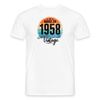 Vintage Made in 1958 Geburtsjahr 1958 Geburtstag - Männer T-Shirt - Weiß - Vorne - AI Model Male 178 dark (178cm)