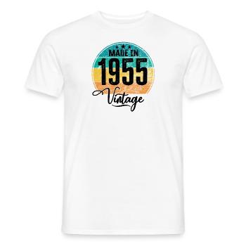 Vintage Made in 1955 Year of birth 1955 Birthday - Men's T-Shirt - white - Front - AI Model Male 178 dark (178cm)