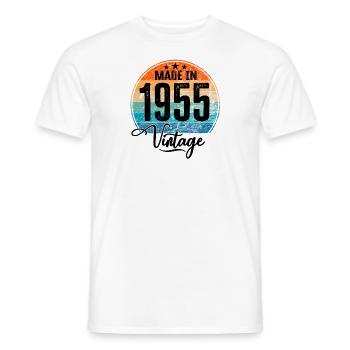 Vintage Made in 1955 Year of birth 1955 Birthday - Men's T-Shirt - white - Front - AI Model Male 178 dark (178cm)