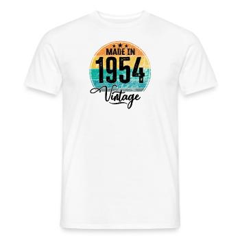 Vintage Made in 1954 Geburtsjahr 1954 Geburtstag - Männer T-Shirt - Weiß - Vorne - AI Model Male 178 dark (178cm)