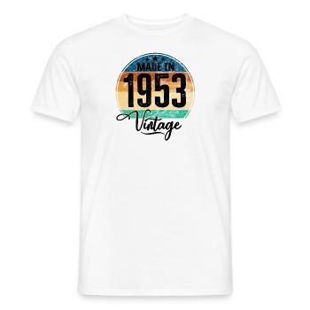 Millésime fabriqué en 1953 Année de naissance 1953 Anniversaire - T-shirt homme - blanc - Devant - AI Model Male 178 dark (178cm)