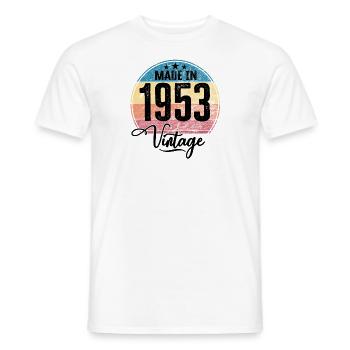 Millésime fabriqué en 1953 Année de naissance 1953 Anniversaire - T-shirt homme - blanc - Devant - AI Model Male 178 dark (178cm)