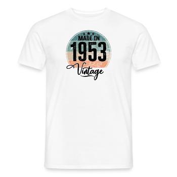 Millésime fabriqué en 1953 Année de naissance 1953 Anniversaire - T-shirt homme - blanc - Devant - AI Model Male 178 dark (178cm)