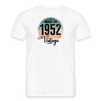 Millésime fabriqué en 1952 Année de naissance 1952 Anniversaire - T-shirt homme - blanc - Devant - AI Model Male 178 dark (178cm)
