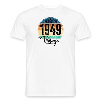Vintage Made in 1949 Year of birth 1949 Birthday - Men's T-Shirt - white - Front - AI Model Male 178 dark (178cm)