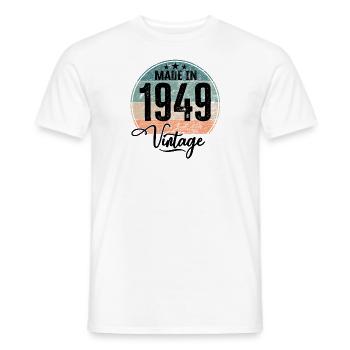 Vintage Made in 1949 Year of birth 1949 Birthday - Men's T-Shirt - white - Front - AI Model Male 178 dark (178cm)