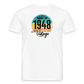 Millésime fabriqué en 1948 Année de naissance 1948 Anniversaire - T-shirt homme - blanc - Devant - AI Model Male 178 dark (178cm)