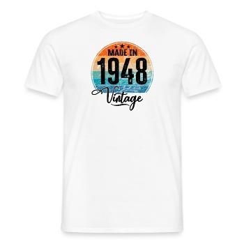 Millésime fabriqué en 1948 Année de naissance 1948 Anniversaire - T-shirt homme - blanc - Devant - AI Model Male 178 dark (178cm)