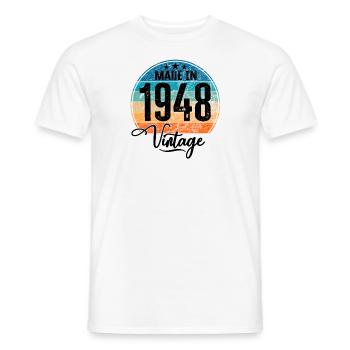 Millésime fabriqué en 1948 Année de naissance 1948 Anniversaire - T-shirt homme - blanc - Devant - AI Model Male 178 dark (178cm)