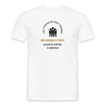 Peuple a genoux noir - T-shirt homme - blanc - Devant - AI Model Male 178 dark (178cm)