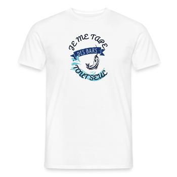 Je me tape des bars tout seul - Cadeau Humour Anni - T-shirt homme - blanc - Devant - AI Model Male 178 dark (178cm)