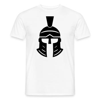 Spartanischer Helm - Männer T-Shirt - Weiß - Vorne - AI Model Male 178 dark (178cm)