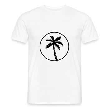 palme silhouette kreis - Männer T-Shirt - Weiß - Vorne - AI Model Male 178 dark (178cm)