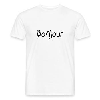 Bonjour - Männer T-Shirt - Weiß - Vorne - AI Model Male 178 dark (178cm)