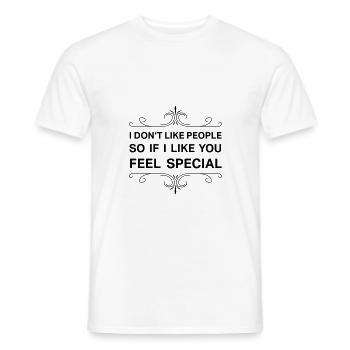 Je n'aime pas les gens - T-shirt homme - blanc - Devant - AI Model Male 178 dark (178cm)