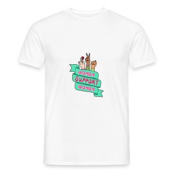 Girls support girls - Männer T-Shirt - Weiß - Vorne - AI Model Male 178 dark (178cm)