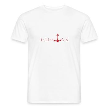 Anchor puls North Sea saying gift lake - Men's T-Shirt - white - Front - AI Model Male 178 dark (178cm)