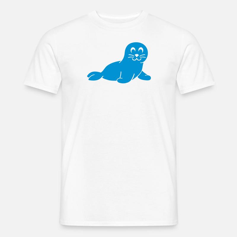Robbe - Männer T-Shirt - Weiß