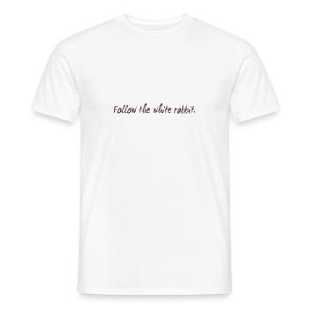 Follow the white rabbit programming gift - Men's T-Shirt - white - Front - AI Model Male 178 dark (178cm)