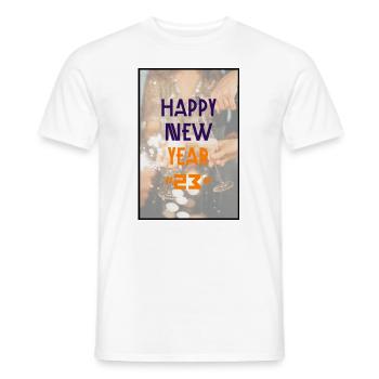 Bonne année 2023 - T-shirt homme - blanc - Devant - AI Model Male 178 dark (178cm)