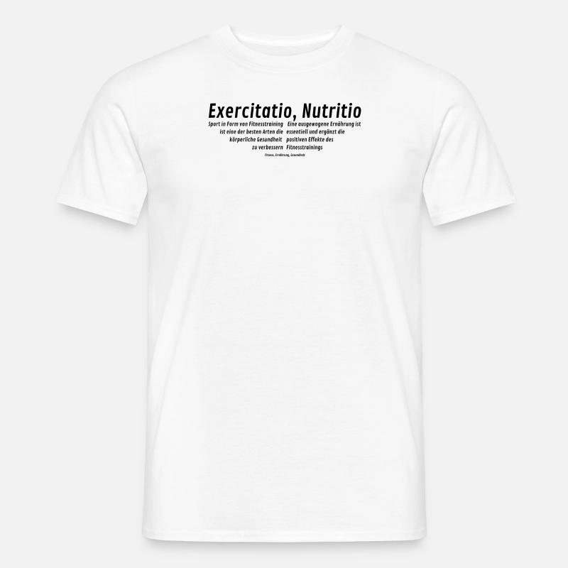 Exercitatio Nutritio / Training und Ernährung - Männer T-Shirt - Weiß