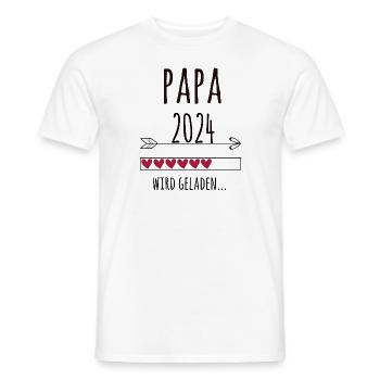 Papa 2024 Schwangerschaft werdender Vater Geschenk - Männer T-Shirt - Weiß - Vorne - AI Model Male 178 dark (178cm)