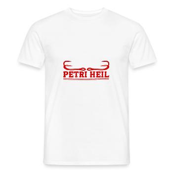 Petri Heil Fischen - Männer T-Shirt - Weiß - Vorne - AI Model Male 178 dark (178cm)