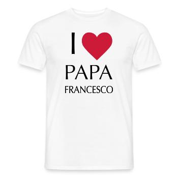 I LOVE PAPA FRANCESCO - T-shirt homme - blanc - Devant - AI Model Male 178 dark (178cm)