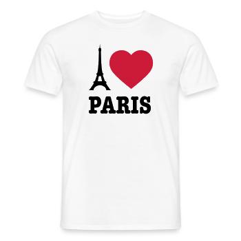 I Love Paris - Männer T-Shirt - Weiß - Vorne - AI Model Male 178 dark (178cm)