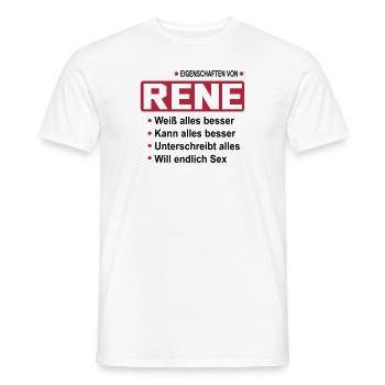 rene - Männer T-Shirt - Weiß - Vorne - AI Model Male 178 dark (178cm)