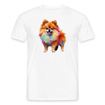 Zwergspitz Geometrisch Zeichnung - Männer T-Shirt - Weiß - Vorne - AI Model Male 178 dark (178cm)
