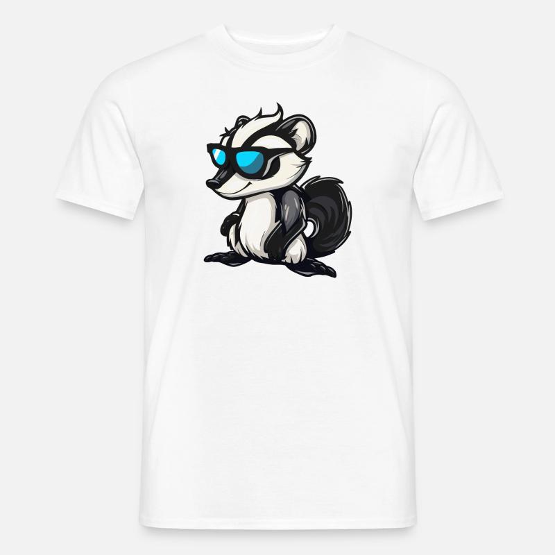 Stinktier Comic Cool - Männer T-Shirt - Weiß