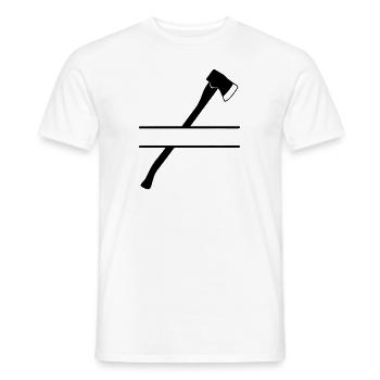 Lumberjack axe banner - Men's T-Shirt - white - Front - AI Model Male 178 dark (178cm)