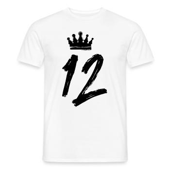 12 Zahl Krone - Männer T-Shirt - Weiß - Vorne - AI Model Male 178 dark (178cm)