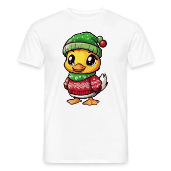 Bande dessinée de Noël de canard - T-shirt homme - blanc - Devant - AI Model Male 178 dark (178cm)