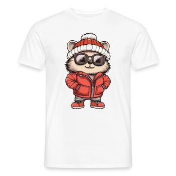 Igel Winter - Männer T-Shirt - Weiß - Vorne - AI Model Male 178 dark (178cm)