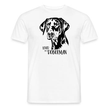 Aimé par un chien Doberman disant Doberman Wilsigns - T-shirt homme - blanc - Devant - AI Model Male 178 dark (178cm)