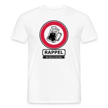 verre fois panneau interdiction rappe humour alcoo - T-shirt homme - blanc - Devant - AI Model Male 178 dark (178cm)