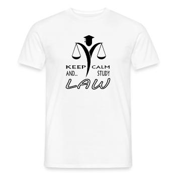 Droit d’études de droit Sentence avocat - T-shirt homme - blanc - Devant - AI Model Male 178 dark (178cm)