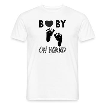 Bébé à l’board Bébé Ventre de bébé Proverbes de bébé - T-shirt homme - blanc - Devant - AI Model Male 178 dark (178cm)