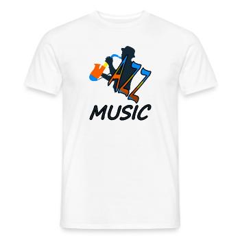 j’aime jazz musique écouter musiciens cadeau - T-shirt homme - blanc - Devant - AI Model Male 178 dark (178cm)