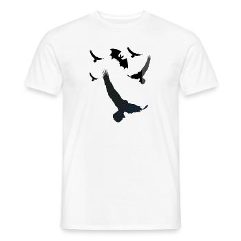 Oiseaux Oiseaux Corbeau Chauve-souris espèce d’oiseau noir - T-shirt homme - blanc - Devant - AI Model Male 178 dark (178cm)