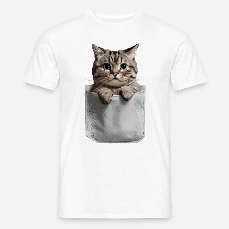 Scottish Fold Katze in der Tasche Geschenk - Männer T-Shirt - Weiß