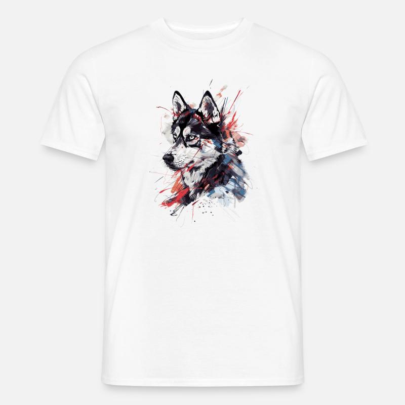 Husky Dog - Männer T-Shirt - Weiß
