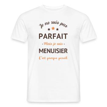 Menuisier parfait humour homme - T-shirt homme - blanc - Devant - AI Model Male 178 dark (178cm)