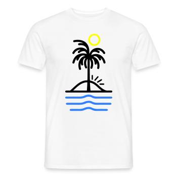Palmen Insel - Männer T-Shirt - Weiß - Vorne - AI Model Male 178 dark (178cm)