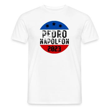 vote Pedro Napoleon funny election text - Men's T-Shirt - white - Front - AI Model Male 178 dark (178cm)