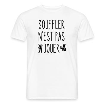 souffler n'est pas jouer - T-shirt homme - blanc - Devant - AI Model Male 178 dark (178cm)